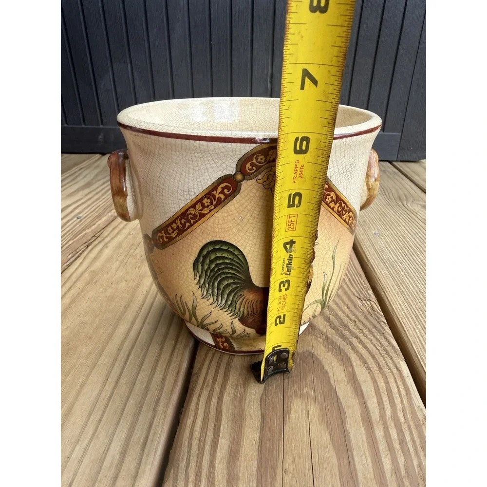 Vintage Rooster Planter Utensil Holder Rustic Farmhouse 6